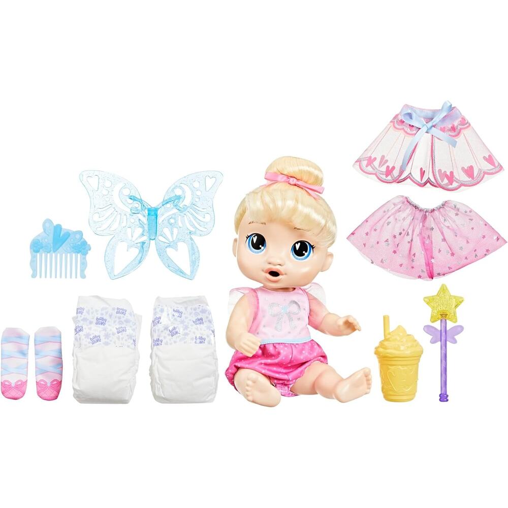 Baby Alive Fairy Harper Hugs Doll, Clothes, Accessories, Blonde Hair, 11 Inches - Picture 6 of 7